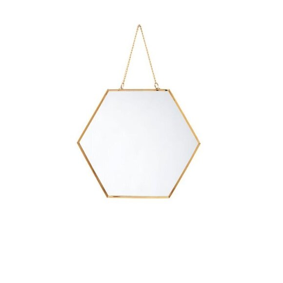 WILD Sage Boho Hexagon Gold Wall Mirrors With Chains 3 Pack - Picture 3 of 5
